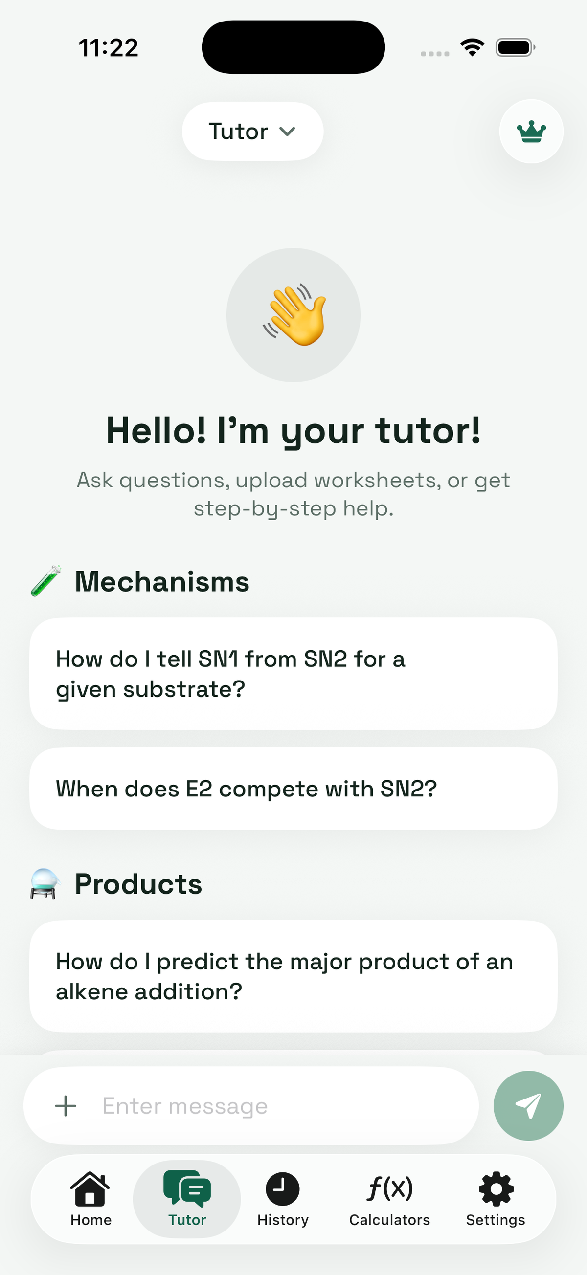 AI Tutor screen